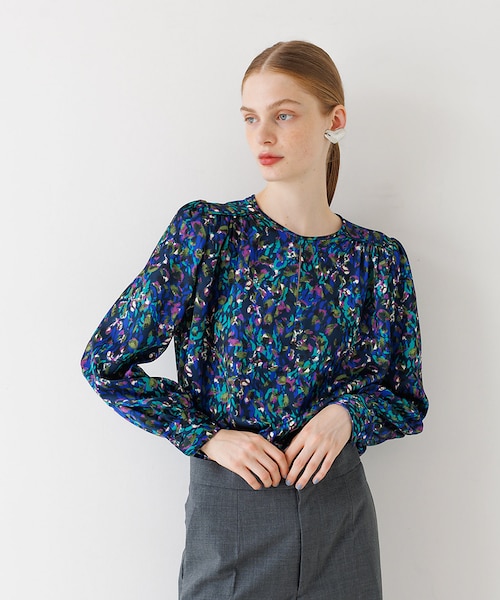 ル*ア様 Diagram　アートプリントビジューブラウス　サンプル品　限定 水彩プリントブラウス｜デザインワークスのアウトレット通販｜三井