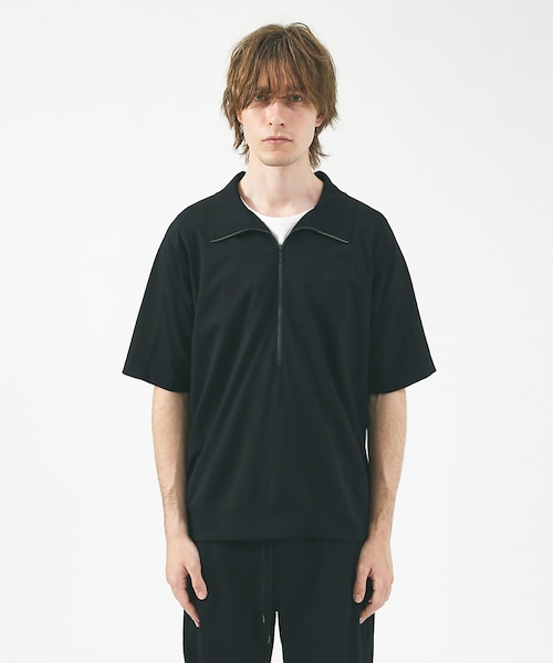 ✳︎✳︎新品未使用✳︎✳︎PING ブラック ハーフジップシャツ セットアップ対応】サマーダンボール ハーフZIP Tシャツ｜デザイン