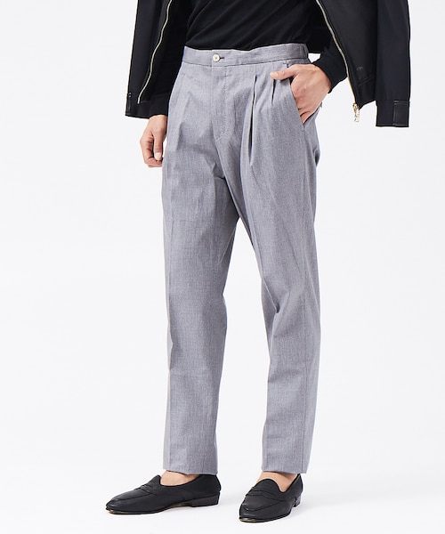 PT01／チャコールグレー48／ワンプリーツ／ストレッチ／キャロット