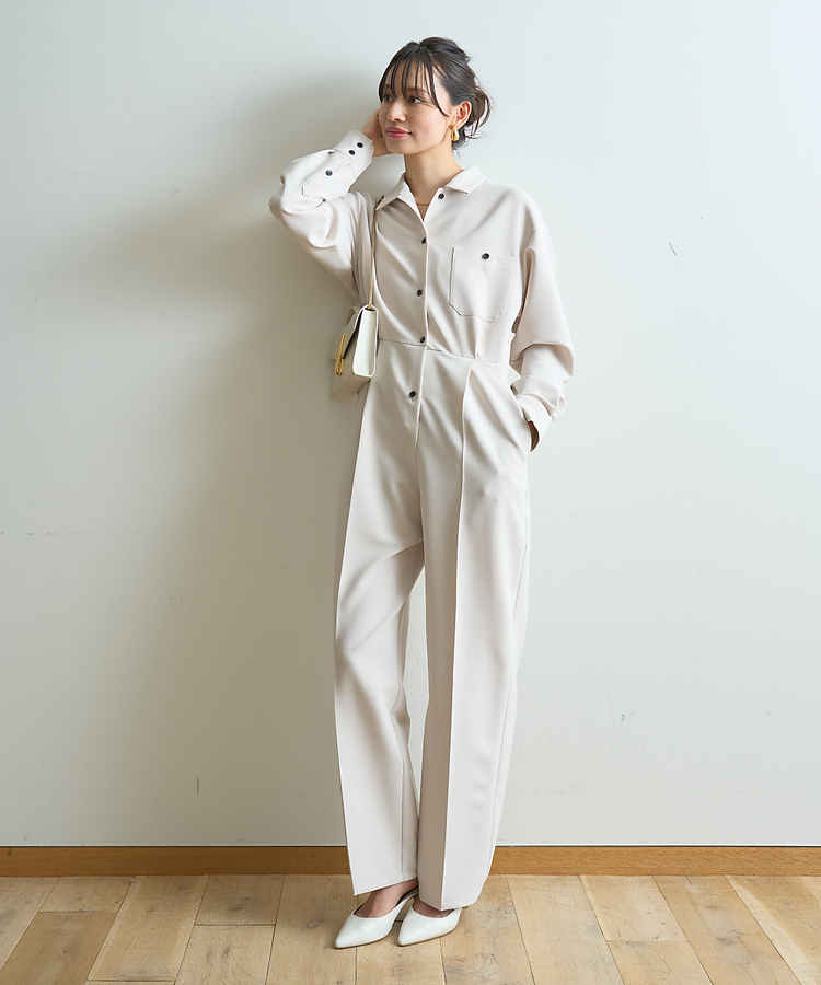 長袖オールインワン　ジャンプスーツ