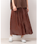 レザーライクサテンギャザースカート