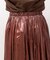 レザーライクサテンギャザースカート