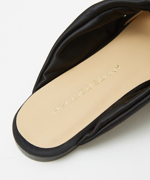 美品　PELLICO SUNNY リボンモチーフミュール　ブラック　ローヒール ○PELLICO SUNNY リボンモチーフミュール｜デザインワークスの