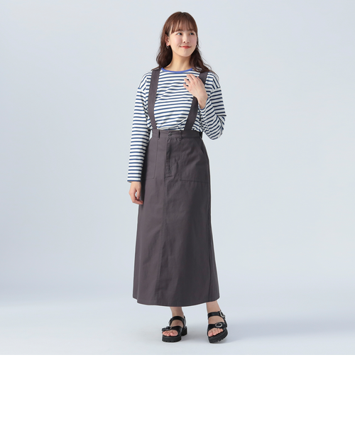 skep グレー サスペンダー付き フレアスカート skep グレー サスペンダー付き フレアスカート サスペンダー付き
