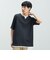 鹿の子 キーネック フェイクレイヤード Tシャツ（接触冷感）