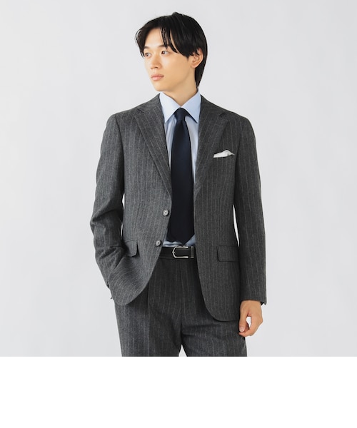BEAMS ストライプ ダークグレー スーツ 3ピース サイズ44 チョークストライプ スーツ（S～XXL・セットアイテム）｜ビームス
