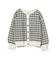 チェック ジャカード クルー カーディガン