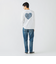 ハート スター バックプリント ロング スリーブ Tシャツ