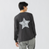 ハート スター バックプリント ロング スリーブ Tシャツ