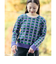 フクレ チェック ジャガードニット