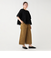 サイドベルト タックワイドパンツ