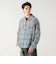 オンブレチェック オープンカラーシャツ