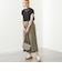 クレープ ワイドパンツ