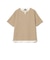 スリットネック フェイクレイヤー ワッフル Tシャツ