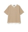 スリットネック フェイクレイヤー ワッフル Tシャツ