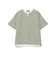 スリットネック フェイクレイヤー ワッフル Tシャツ