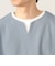 スリットネック フェイクレイヤー ワッフル Tシャツ