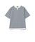 スリットネック フェイクレイヤー ワッフル Tシャツ