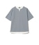 スリットネック フェイクレイヤー ワッフル Tシャツ