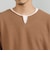 フェイクレイヤー キーネック ニットフリース Tシャツ