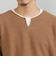 フェイクレイヤー キーネック ニットフリース Tシャツ