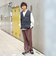 ポリエステル トロミ ベルテッド パンツ