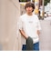 麻混リネン レイヤード ニット Tシャツ（Tシャツセット）