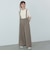 サスペンダー付 ハイウエスト ワイドパンツ