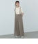 サスペンダー付 ハイウエスト ワイドパンツ