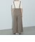 サスペンダー付 ハイウエスト ワイドパンツ