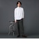 コットン モックネック ロングスリーブ Tシャツ