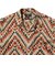Open Collar Block Print Zig-Zag