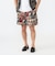 Plain Front Shorts Polyester Dobby Patchwork Print