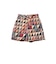 Plain Front Shorts Polyester Dobby Patchwork Print