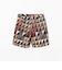 Plain Front Shorts Polyester Dobby Patchwork Print