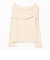 リブ ギャザー オフショルダー Tシャツ