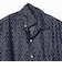 Open Collar Cupro Dot Zigzag Pattern