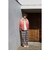 2 Pleats Relax Trousers Waffle Plaid