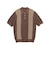 Knit Polo Front Stripe Jacquard
