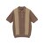 Knit Polo Front Stripe Jacquard