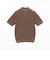 Knit Polo Front Stripe Jacquard