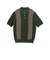Knit Polo Front Stripe Jacquard