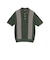 Knit Polo Front Stripe Jacquard