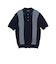 Knit Polo Front Stripe Jacquard
