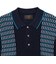 Knit Polo Front Stripe Jacquard