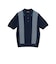 Knit Polo Front Stripe Jacquard
