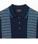 Knit Polo Front Stripe Jacquard