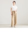 ストレッチサテン タックパンツ