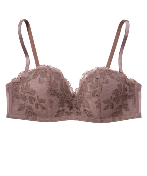 ブラヴィノンワイヤーメイクミスティフラワーストラップレス｜ピーチ