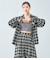 チェックギャザーフレアスリーブシャツ